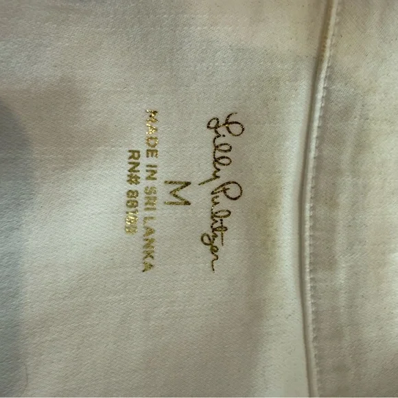 Lilly Pulitzer White Denim Jacket with Gold Buttons - Picture 6 of 8